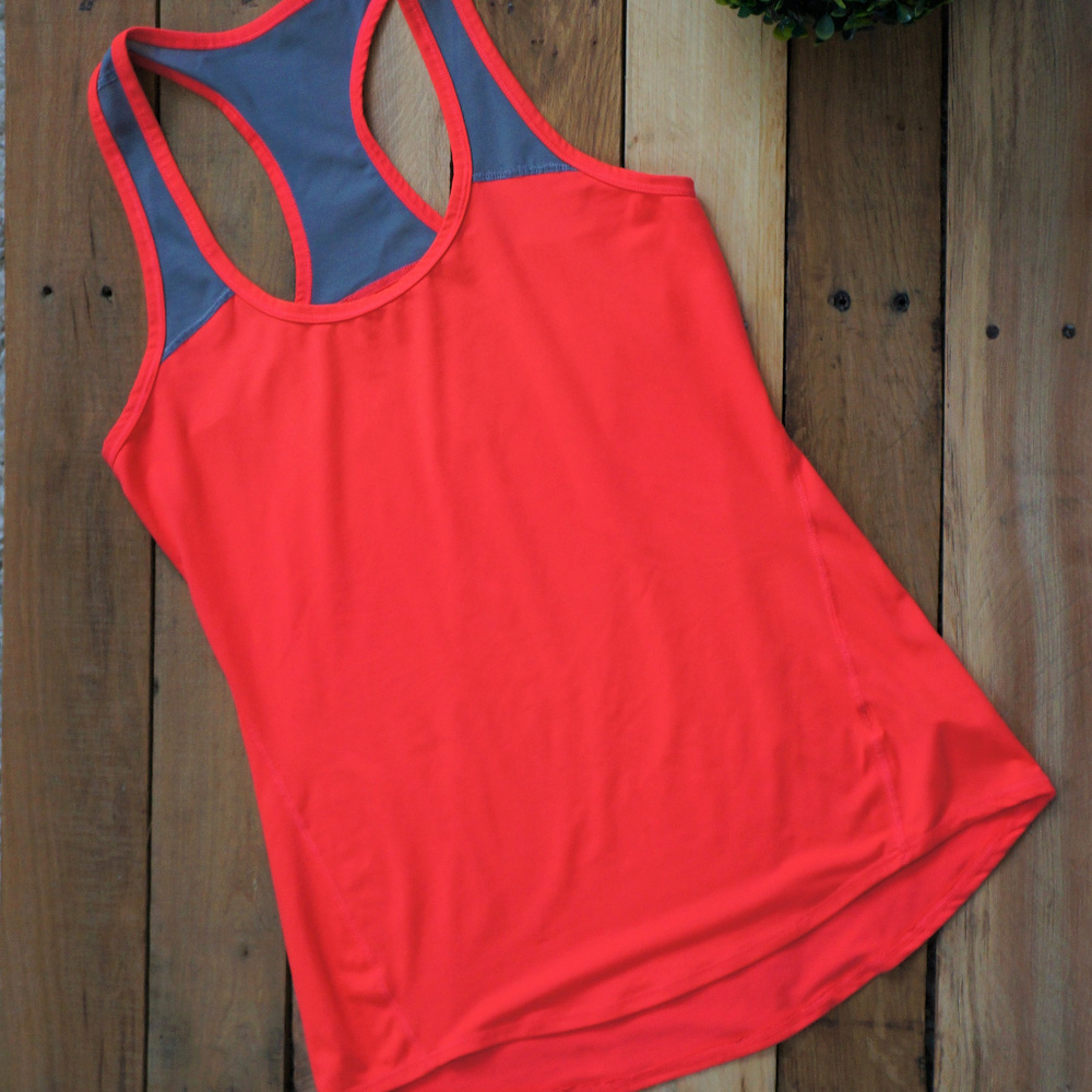 Athleta Chi Neon Racerback Tank w/ Mesh Straps